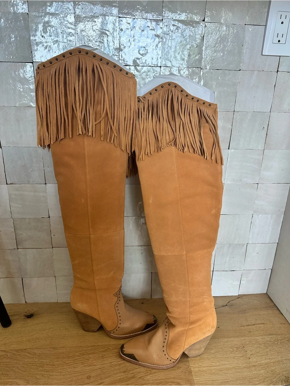 Spell Fringe Over-the-Knee Evie Boot - Tan